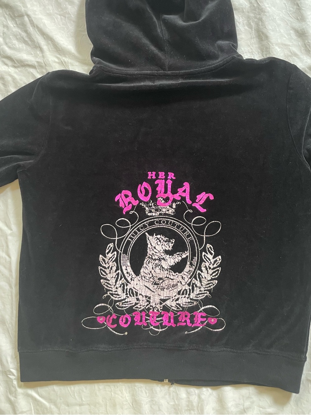 Juicy Couture Velvet Zip Up Hoodie L fits M